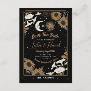 Carte D'accompagnement Enregistrer la date Tarot Sun Moon Aligné Mariage