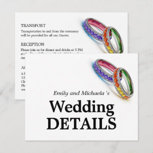 Carte D'accompagnement 🌈 Entrelacés dans la fierté – Détails du mariage