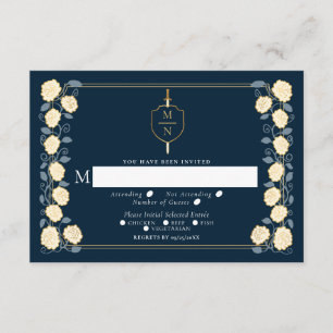 Carte D'accompagnement Epée & Bouclier Imaginaire médiéval Mariage RSVP B