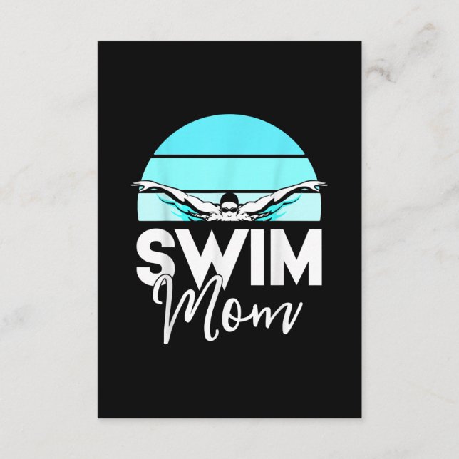 Carte D'accompagnement Équipe de natation maman Mor école natation Rencon (Devant)