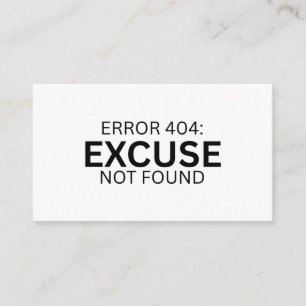 Carte D'accompagnement Erreur 404 Excuse Not Found Minimalist Typewriter 