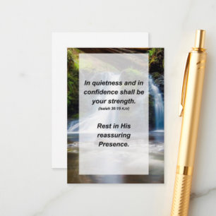 Carte D'accompagnement Ésaïe 30:15 Dans le calme et la confiance seront