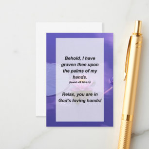 Carte D'accompagnement Ésaïe 49:16 Voici, je t'ai gravé sur le