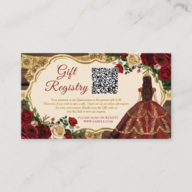 Carte D'accompagnement Espagnol Bourgogne Floral Rustique 16e Cadeau Regi (Devant)