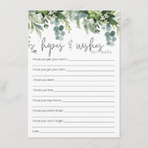 Espoirs et souhaits pour Baby shower bébé Insertio