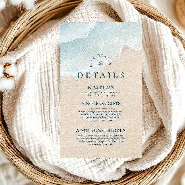 Carte D'accompagnement Eté Blue Ocean Beach Mariage (Créateur téléchargé)