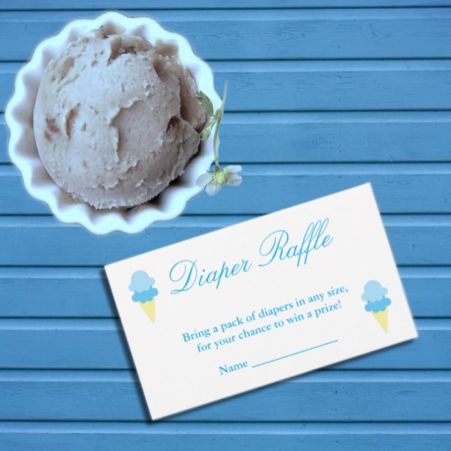 Carte D'accompagnement Été Crème glacée Garçon Baby shower Déchets Raffle (Créateur téléchargé)