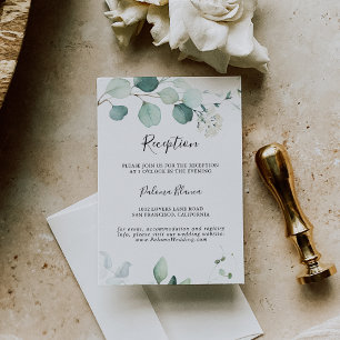 Carte D'accompagnement Été Vert Eucalyptus Foliage Réception de mariage