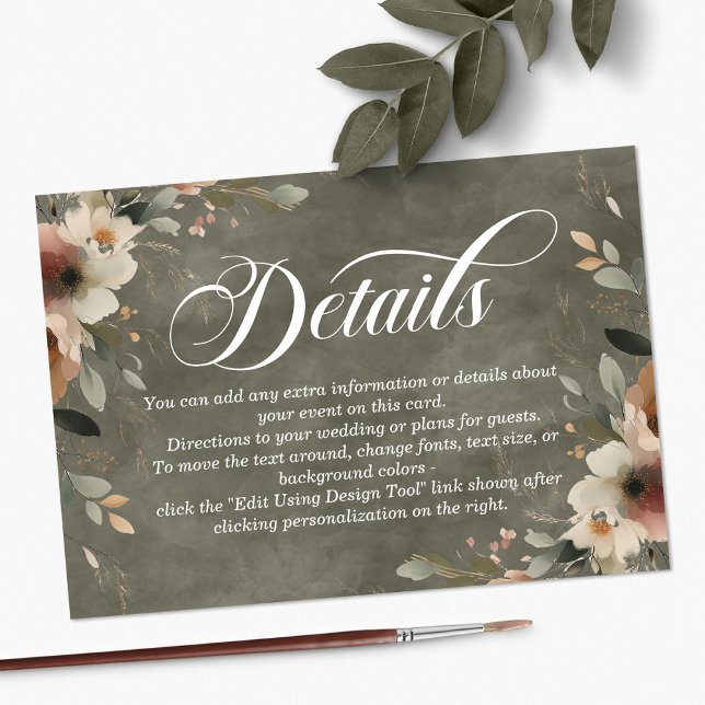 Carte D'accompagnement Ethereal Elegance Sage Whisper Détails du Mariage (Detail your day with grace—our Ethereal Elegance enclosure cards guide guests beautifully.)