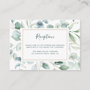 Carte D'accompagnement Ethereal Eucalyptus Greenery Réception de mariage