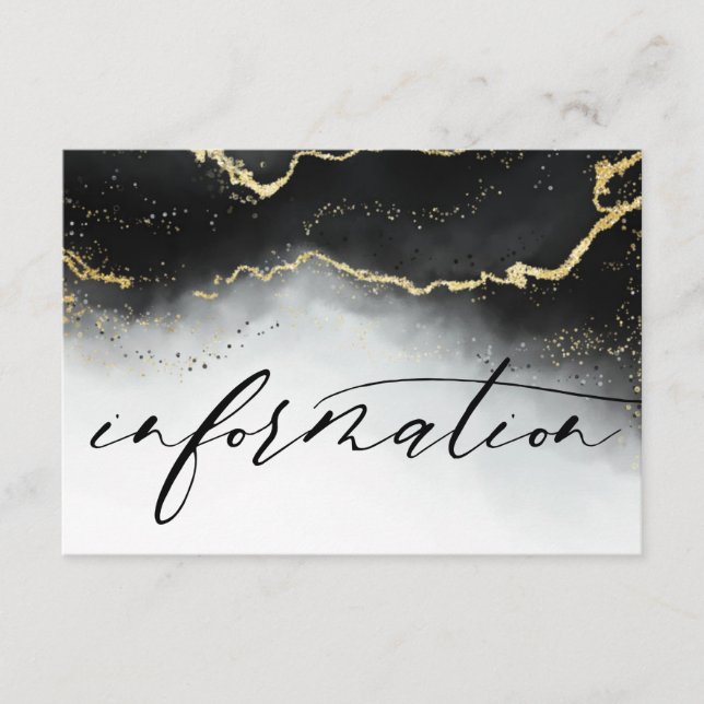 Carte D'accompagnement Ethereal Mist Ombre Black Mariage Information (Devant)