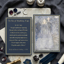 Ethereal Navy Gold Vintage Art Nouveau Poetry 