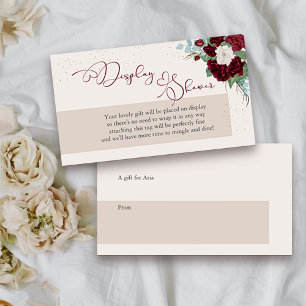 Carte D'accompagnement Étiquette Cadeau Affichage Douche Royale Rose Sans