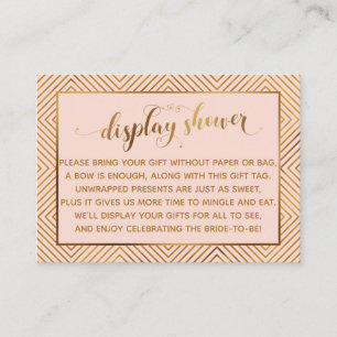Carte D'accompagnement Étiquette Cadeau Écriture Dorée Cœurs de Douche, R