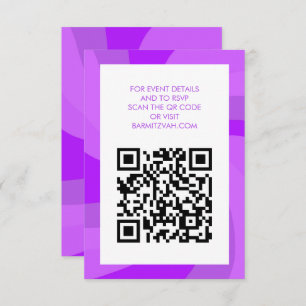 Carte D'accompagnement Étoile moderne de David QR Code Bar Bat mitzvah