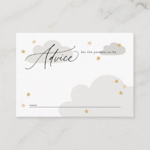 Carte D'accompagnement Etoiles et nuages Gris Baby shower Conseils