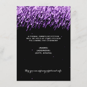 Carte D'accompagnement Étoiles filantes de partie de réception de mariage