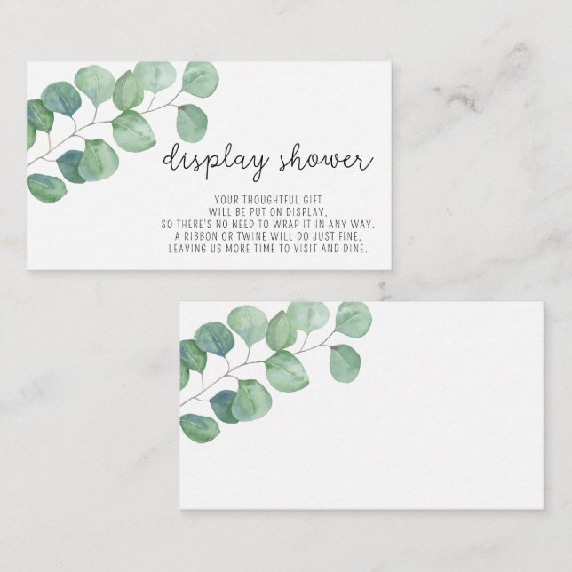 Carte D'accompagnement Eucalyptus - Affichage de la douche (Devant / Derrière)