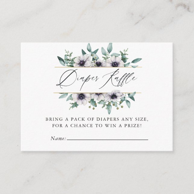 Carte D'accompagnement Éucalyptus Anémone Baby shower Déchets Raffin (Devant)