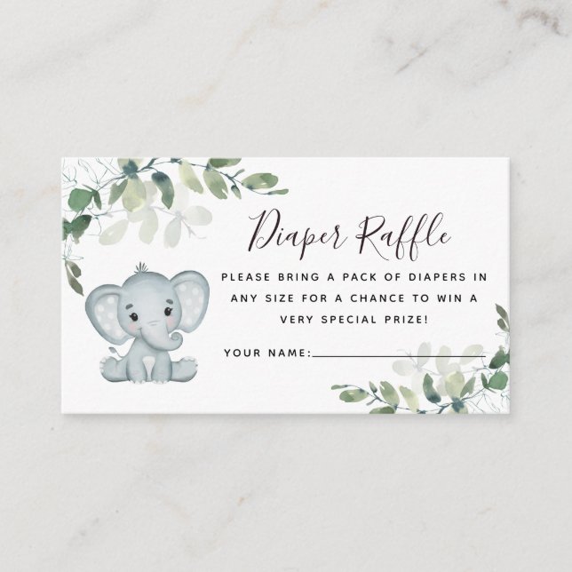 Carte D'accompagnement Éucalyptus Baby shower de couches de chaudière Raf (Devant)