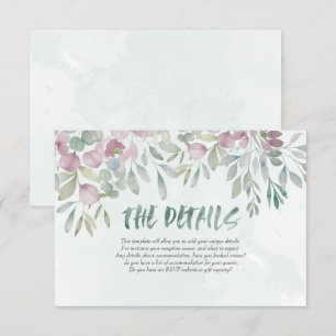 Carte D'accompagnement Eucalyptus bleu poussiéreux aquarelle Vert