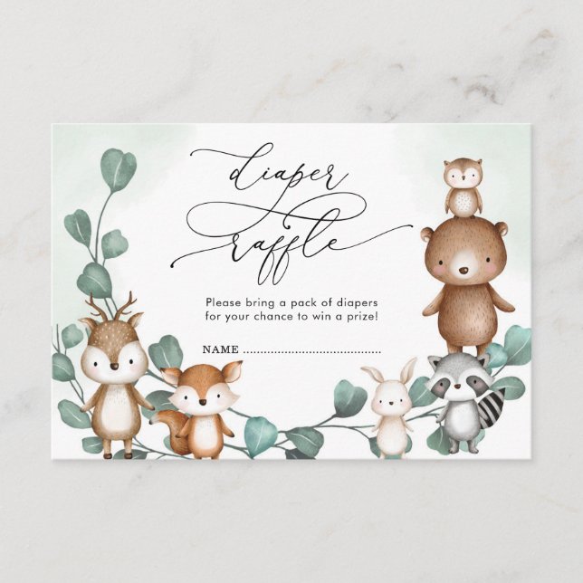 Carte D'accompagnement Eucalyptus Bois Végétaux Animaux Plongeurs Raffle (Devant)