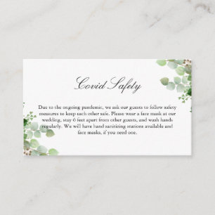 Carte D'accompagnement Eucalyptus Covid 19 Mariage d'information de sécur