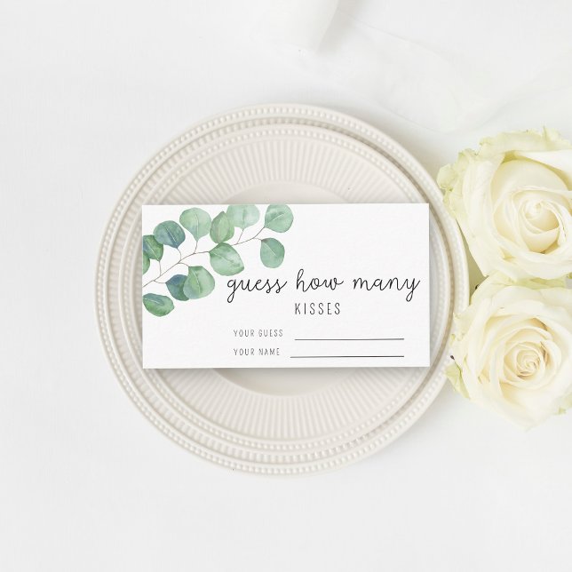 Carte D'accompagnement Eucalyptus - Devinez combien de baisers jeu de mar (Créateur téléchargé)