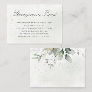 Carte D'accompagnement Eucalyptus Feuille Green Mariage Honeymoon Fund