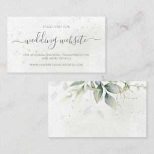 Carte D'accompagnement Eucalyptus Feuille Greenery Gold Mariage Website