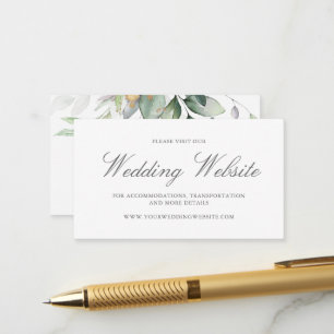 Carte D'accompagnement Eucalyptus Feuille Greenery Gold Mariage Website