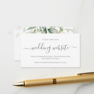 Carte D'accompagnement Eucalyptus Feuille Greenery Gold Mariage Website