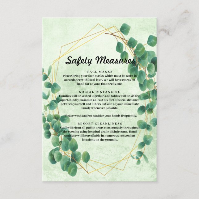 Carte D'accompagnement Eucalyptus Feuilles géométriques (Devant)
