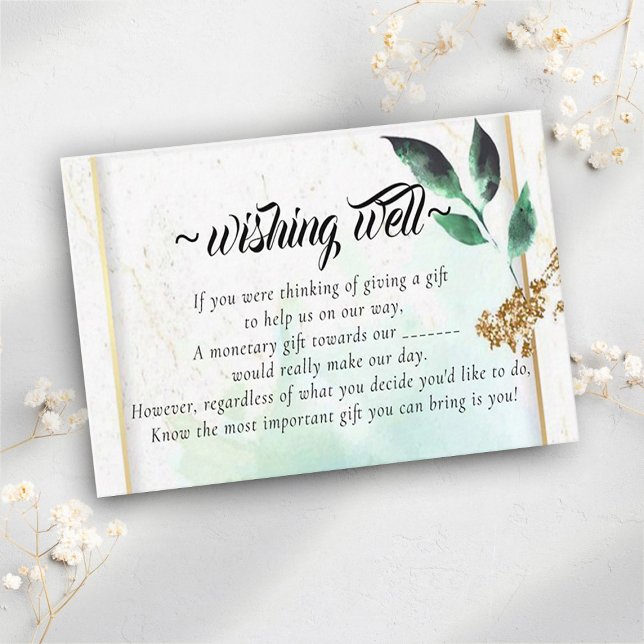 Carte D'accompagnement Eucalyptus Floral Wishing Well pour Mariage (Créateur téléchargé)