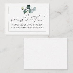 Carte D'accompagnement Eucalyptus Green Feuilles Boho Mariage site Web