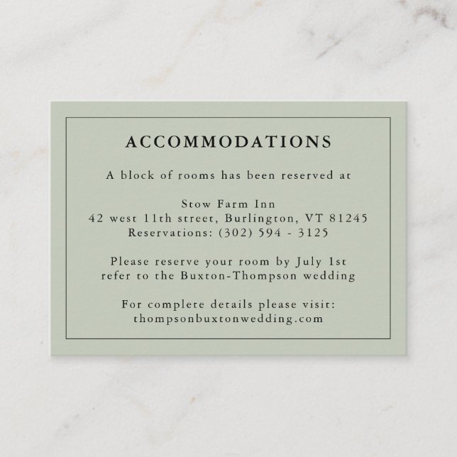 Carte D'accompagnement Eucalyptus Green Hotel Informations sur l'hébergem (Devant)