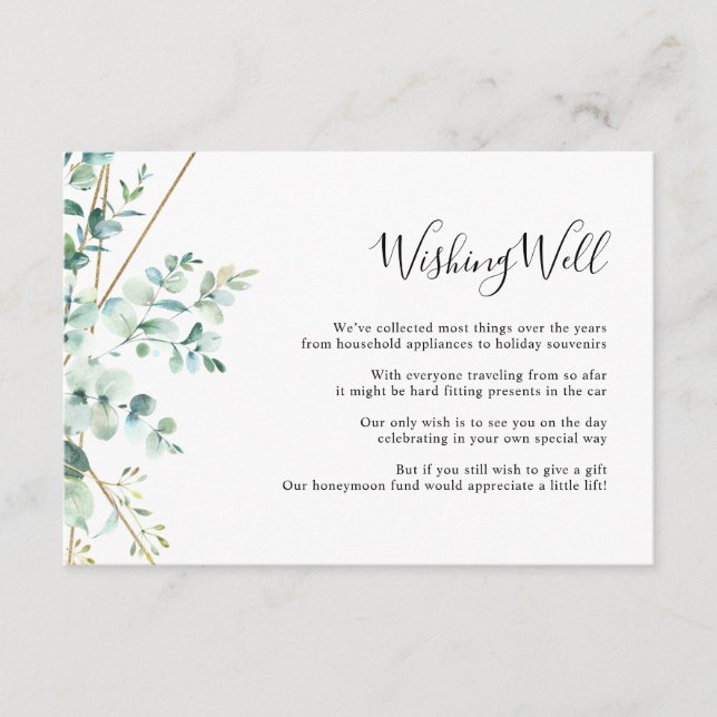 Carte D'accompagnement Eucalyptus Green Wishing Well Card (Devant)