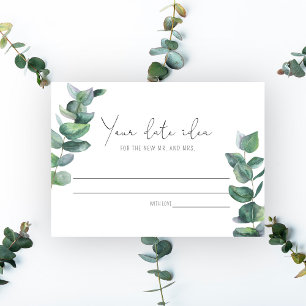 Carte D'accompagnement Eucalyptus - Idées de soirée en amoureux \ Pot de 
