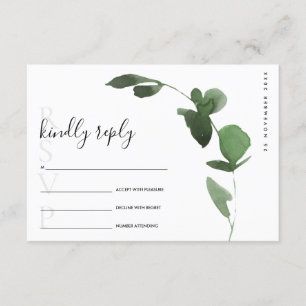 CARTE D'ACCOMPAGNEMENT EUCALYPTUS MARIAGE DE COULEUR D'EAU EN FOLIAGE VER