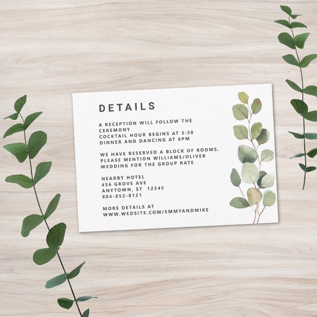 Carte D'accompagnement Eucalyptus minimaliste contemporain (Créateur téléchargé)