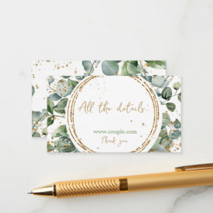 Carte D'accompagnement Eucalyptus or parties scintillant Code 02 tous les