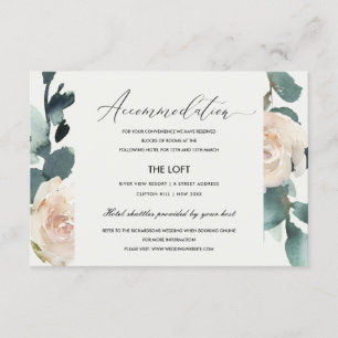 CARTE D'ACCOMPAGNEMENT EUCALYPTUS ROSE BLUSH KRAFT MARIAGE HÉBERGEMENT
