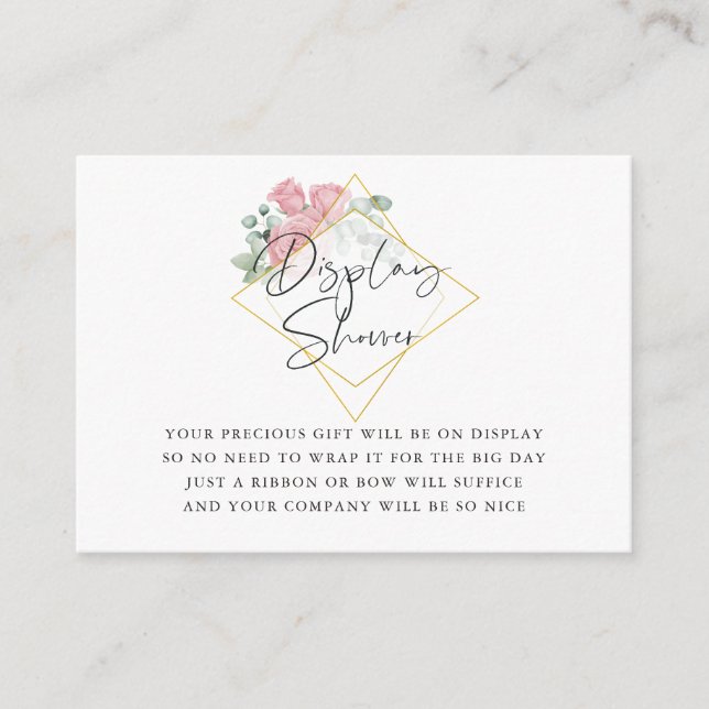 Carte D'accompagnement Eucalyptus Rose Geometry Baby Display Douche (Devant)