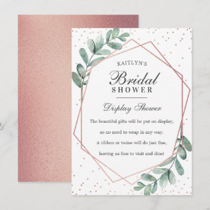 Carte D'accompagnement Eucalyptus Rose Gold Fête des mariées géométrique