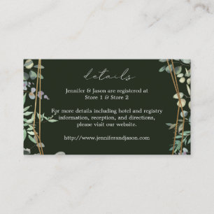 Carte D'accompagnement Eucalyptus Rustique & Or 2 Détails SM Green