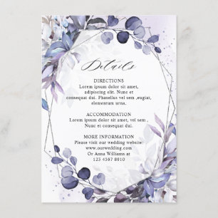 Carte D'accompagnement Eucalyptus Sage Greenery Détails du Mariage géomét