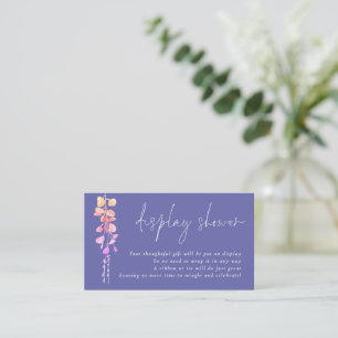 Carte D'accompagnement Eucalyptus Script Periwinkle Baby shower d'afficha