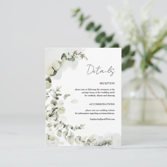 Carte D'accompagnement Eucalyptus verdure (Debout devant)