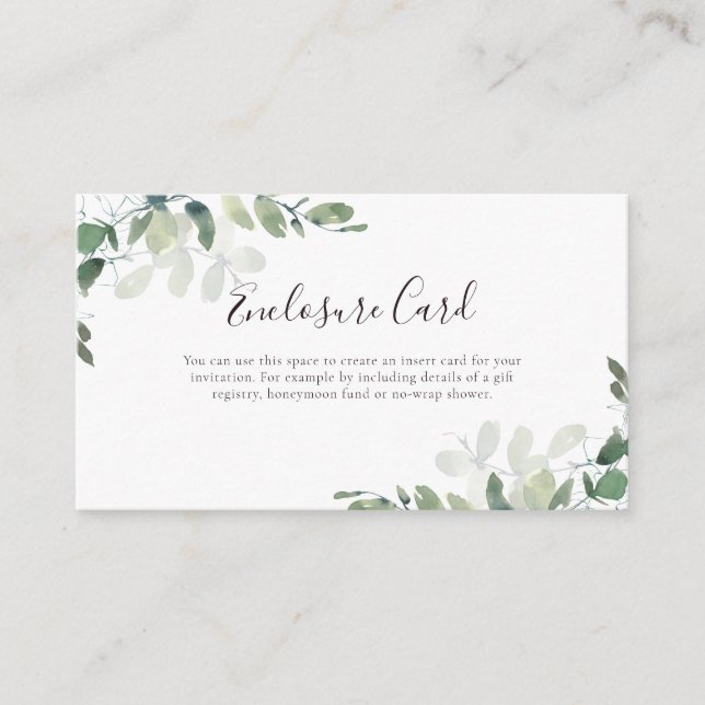 Carte D'accompagnement Eucalyptus verdure (Devant)