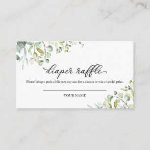Carte D'accompagnement Eucalyptus vert Baby shower Déchets Refle Encl